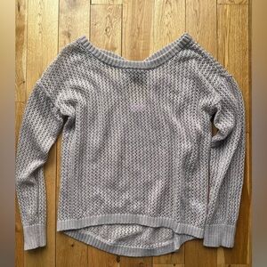 Pink Lily Off-the-Shoulder Light Gray Pink Sweater Women’s Small NWOT